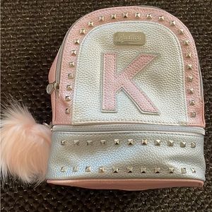 Justice girls mini backpack “K” initial NWT